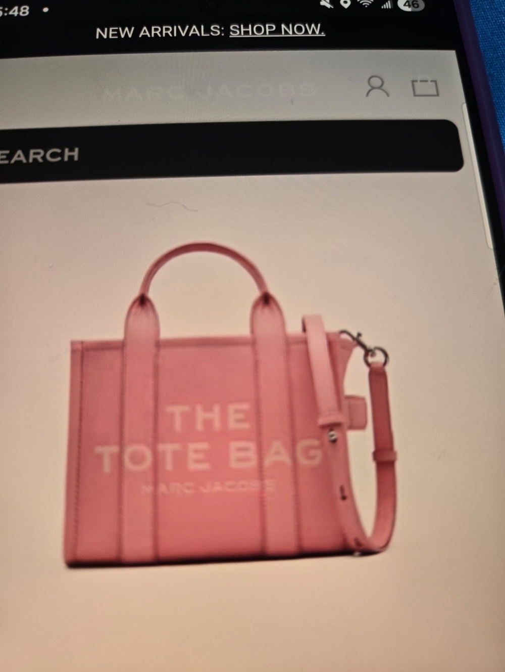 Marc Jacobs Pink Mini 'The Tote Bag' Leather Crossbody Tote - Picture 6 of 6